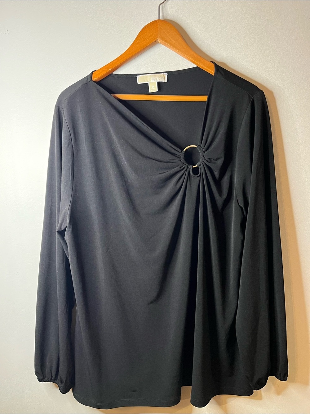 Michael Kors Black Top with Gold Accent Ring